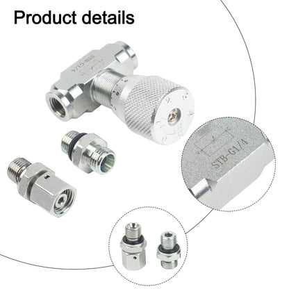 Two Way Throttle Valve with 08L Connector for Hydraulic and Pneumatic Circuits Carbon Steel Construction with NPT Female Thread
