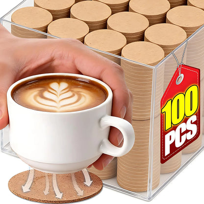 50/1PCS Non-Slip Cork Coaster Natural Round Wooden Cup Mat Heat Insulation Pads Tea Coffee Mug Drinks Holder Table Decoration