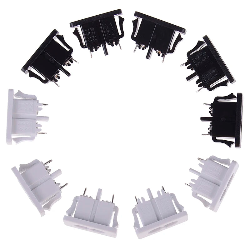 New 5Pcs IE320 C8 Power Plug AC250v 2.5a Iec320 C8 Male 2 Pins Power Inlet Socket Contor