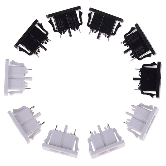 New 5Pcs IE320 C8 Power Plug AC250v 2.5a Iec320 C8 Male 2 Pins Power Inlet Socket Contor