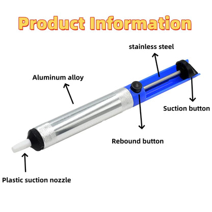 Aluminum Desoldering Pump Solder Sucker Pen ¨C Vacuum Removal Tool for Soldering Iron and Hand Welding