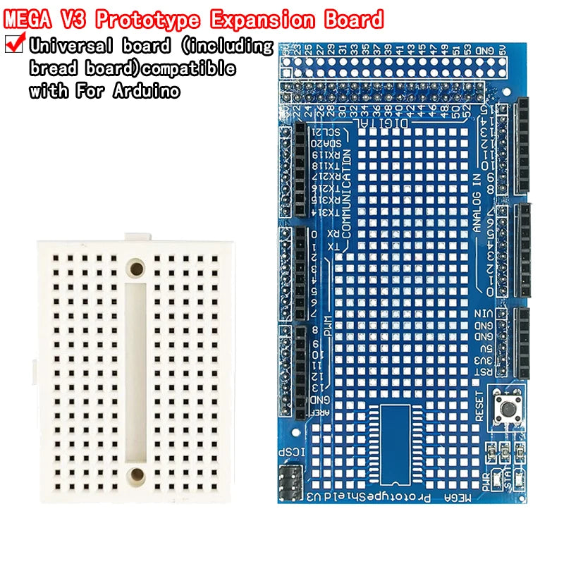 MEGA 2560 R3 Proto Shield V3.0 Expansion Board with 170-Point Mini Breadboard for Arduino DIY