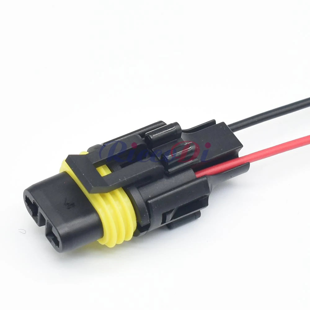 2 Pin Automotive Waterproof Connector for Head Lamp, Fog Light, and Daytime Running Light Plug with Pins Compatible with H27 880 881