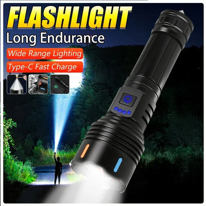 Super Bright LED Flashlight USB Rechargeable Zoom Tactical Torch