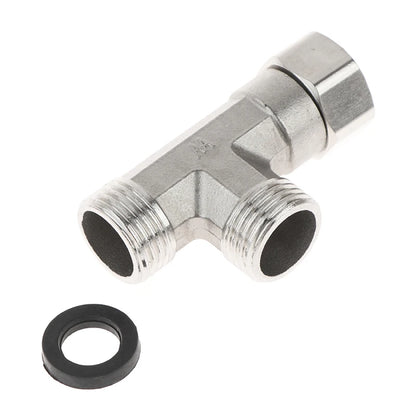 G1/2" T-Valve Toilet Dispenser Diverter Valve Three-Way Water Pipe Splitter for Bath Bidet Sprayer Shower Fitting