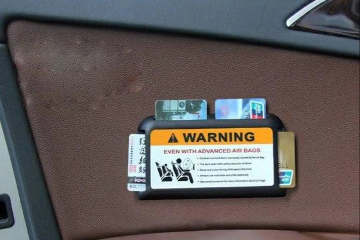 Car Sun Visor Card Holder Auto Interior Card Organizer Pasting Box Card Storage Holder Universal for Instrument Panel and Door