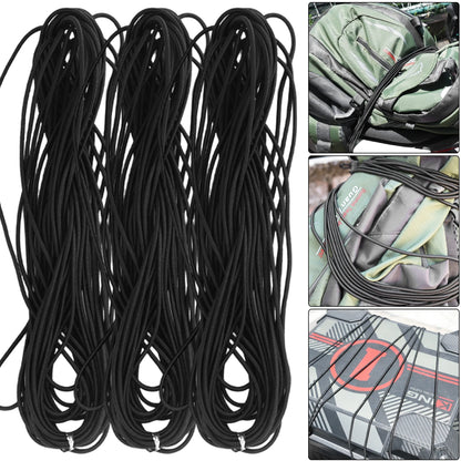 Bungee Cord 10m for Motorcycle Luggage Rope Car Roof Rack Tie Down Strap Elastic Shock Cord for Cargo Net DIY Black 2mm-3mm