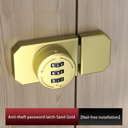 New 1 Set No-Punch Combination Door Lock 3 Digit Password Cabinet Locks With Combination Latch For Closet Door Door