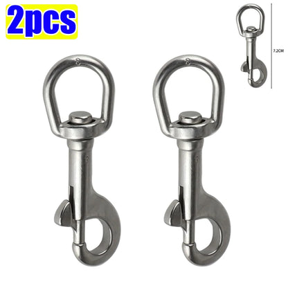 5/1pcs Stainless Steel Swivel Eye Bolt Spring Snap Hook Marine Diving D Ring Snap Hooks with Swivel for Scuba Diving Pet Leash