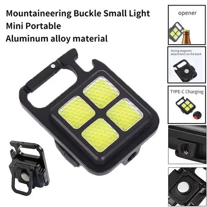Rechargeable LED Pocket Flashlight Folding Bracket Keychain Light