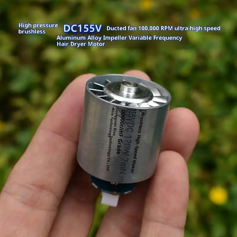 1Pcs High Voltage 100000rpm Ultra High Speed Brushless Motor Impeller Hair Dryer Parts DC155V 120W Micro Brushless Ducted Fan