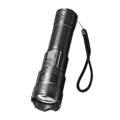 Ultra Bright LED Flashlight Battery Display Rechargeable Zoom Torch