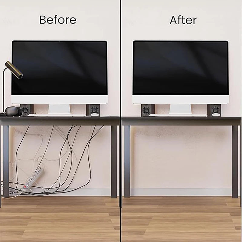 New 40cm/15.75inch Under Desk Cable Management Tray PVC Power Wire Hider Strip Cord Holder Wire Organizer Cable Raceway