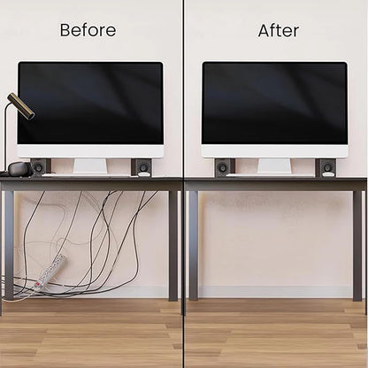 New 40cm/15.75inch Under Desk Cable Management Tray PVC Power Wire Hider Strip Cord Holder Wire Organizer Cable Raceway