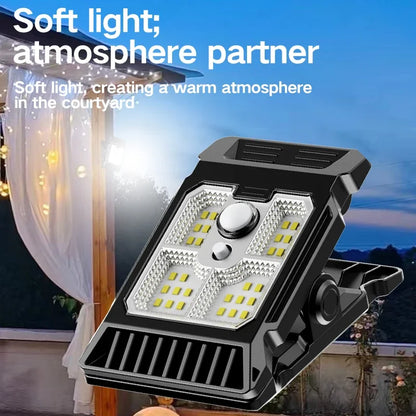 Solar Sensor Motion Light Clip on Lawn Lamp Outdoor Waterproof Work Light Camping Household Garden Lighting Courtyard Lamp