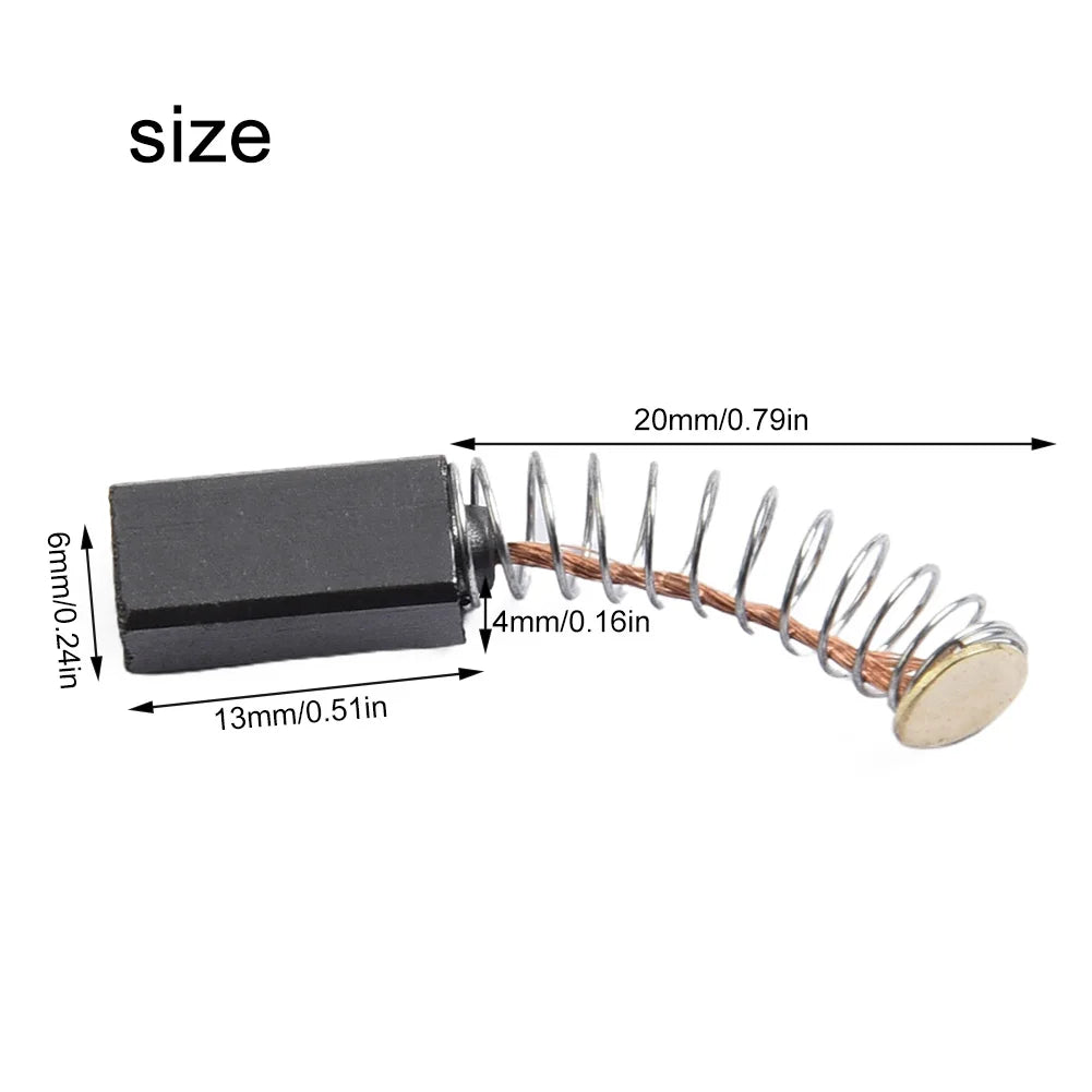 Carbon Brushes Kit 13×6×4mm for Electric Motors, High-Quality Replacement for Power Tool Accessories