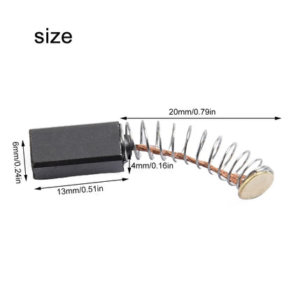 Carbon Brushes Kit 13×6×4mm for Electric Motors, High-Quality Replacement for Power Tool Accessories