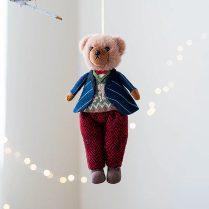 Soft Cloth Couple Bear Plush Keychain with Princess and Gentleman Cartoon Characters for Decoration and Accessories