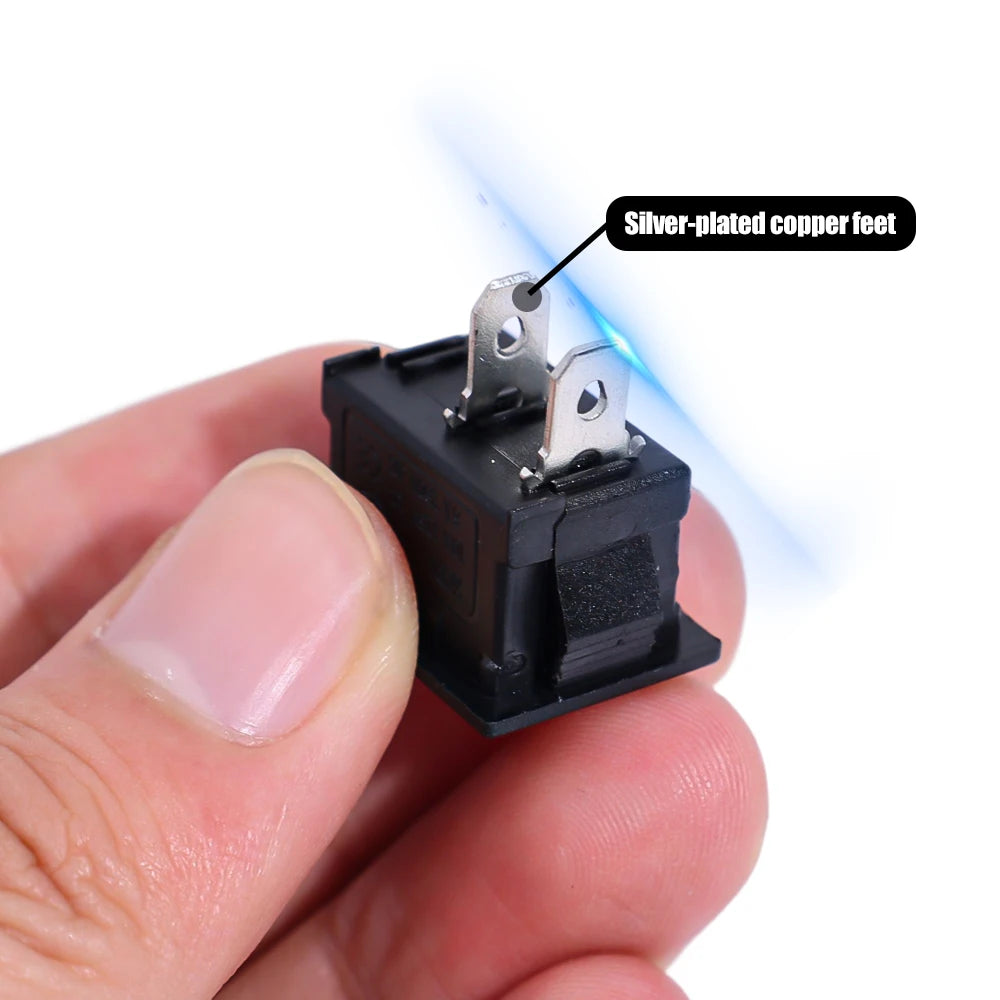 KCD11-101 Mini Rocker Switch 2-Pin ON/OFF 6A 250V – Pack of 5 or 10