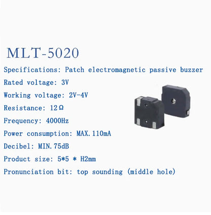 Active and Passive Electromagnetic Patch Buzzers MLT-4020 MLT-5018 MLT-5020 MLT-5030 5525 7525 8530 8540 9025 9032 9045 MLT9650