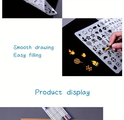 A4 5pcs/set  DIY Painting Template Wall Stencil Airbrush Scrapbook Coloring Embossing Album Diary Christmas Drawing Copy Templat