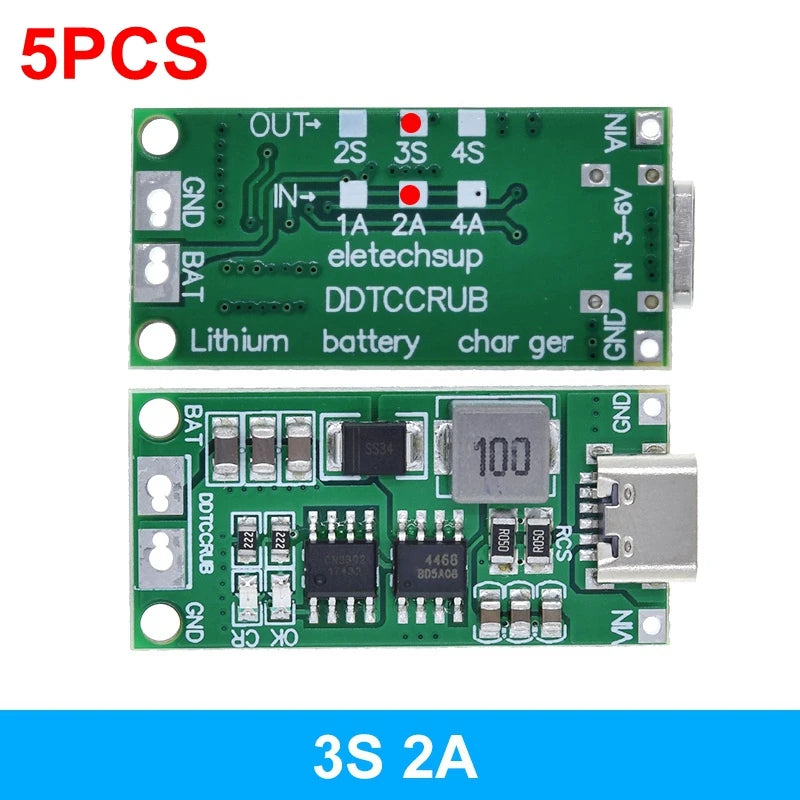 18650 Lithium Battery Charger Module 2S 3S 4S USB Type-C 8.4V 12.6V 16.8V Boost Board