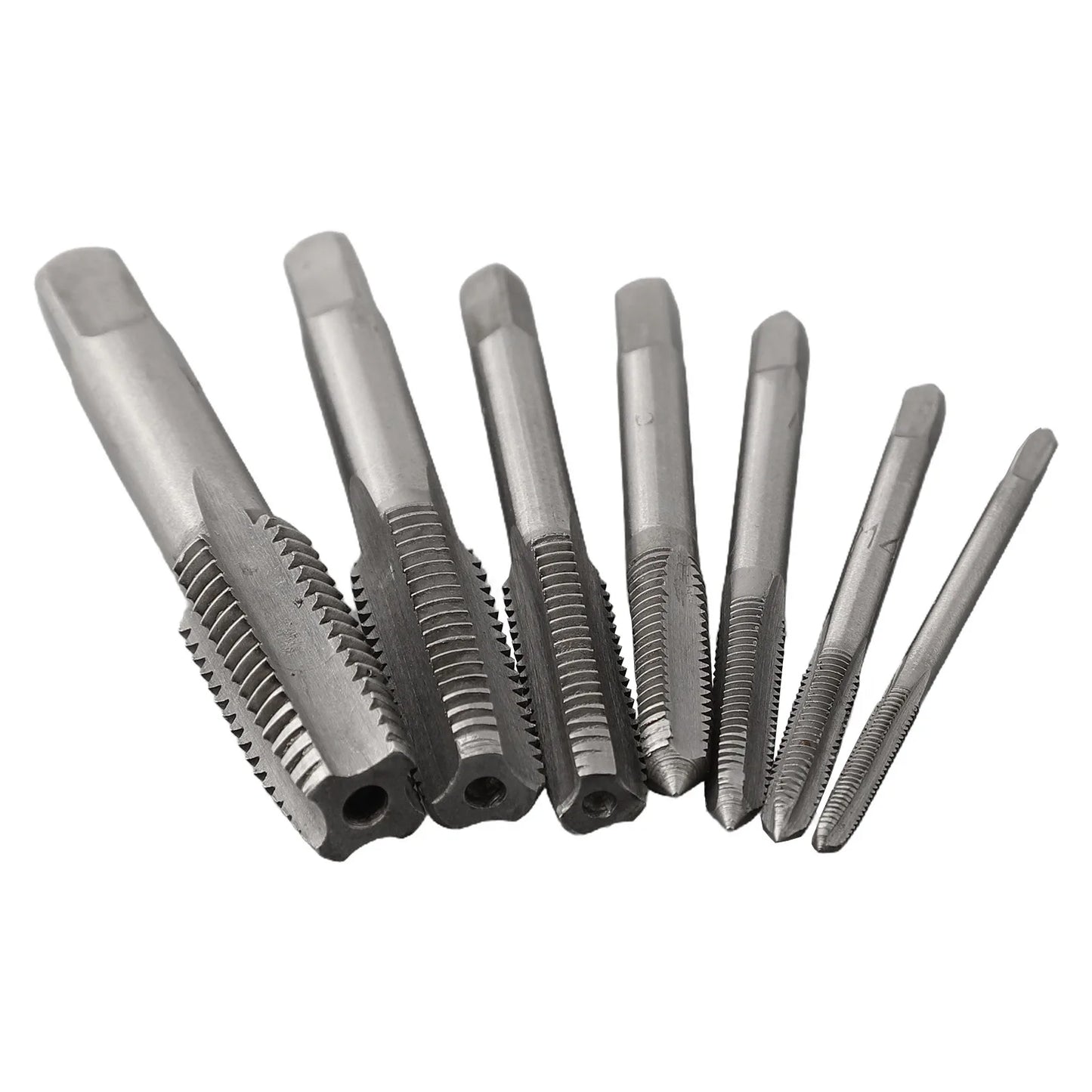 7Pcs For M3 Metric Thread Tap Drill Bits Set with HSS Straight Fluted Screw Taps for Stainless Steel and General Steel