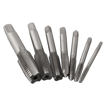 7Pcs For M3 Metric Thread Tap Drill Bits Set with HSS Straight Fluted Screw Taps for Stainless Steel and General Steel