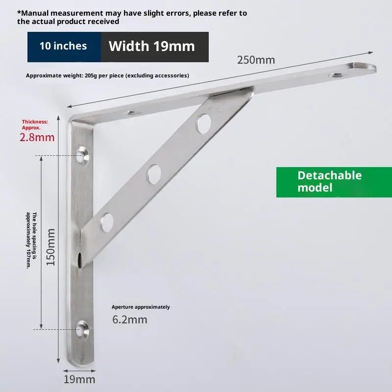 2Pcs Angle Bracket Heavy Duty For Wall Angle Bracket Stainless Steel L Type Bracket