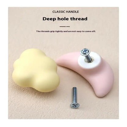 1pc Children's Furniture Handles Nordic Ceramic Children Room Cabinet Handles Macaron Colorful Round Drawer Knobs And Pulls