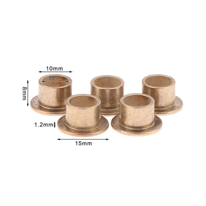 5Pcs Flange Bushing Copper Sleeve Inner Diameter 8MM Powder Metallurgy Oil Bearing With Edge Step Shoulder