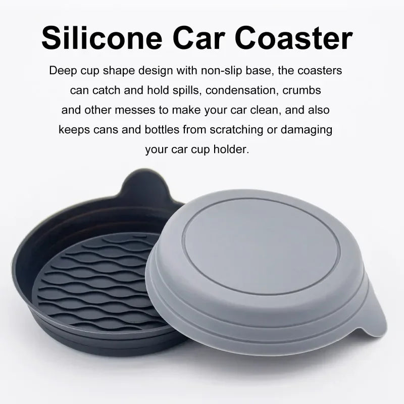 Non-Slip Car Coaster Universal Silicone Mat for Car Water Cup Auto Anti-Slip Cup Pad Drink Holder Mat Decoration Accessories