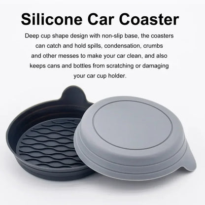 Non-Slip Car Coaster Universal Silicone Mat for Car Water Cup Auto Anti-Slip Cup Pad Drink Holder Mat Decoration Accessories