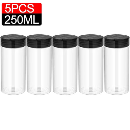1/10Pcs Plastic Spice Jars with Shaker Lids Kitchen Empty Salt Pepper Condiment Powder Barbecue Seasoning Bottles Container