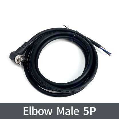 2m M12 Waterproof Sensor Cable Male & Female Connector 4/5/8/12 Pin Integrated Injection Molded