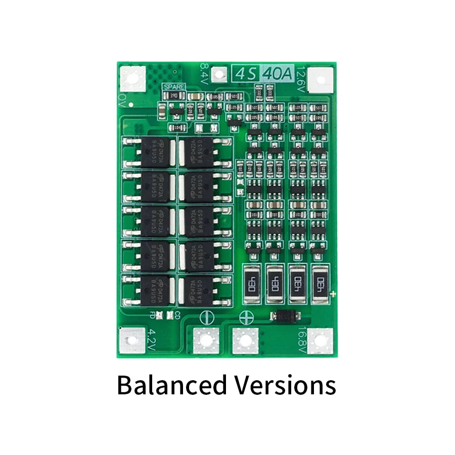 Li-ion Battery Protection Board 40A BMS for 18650 Cells ¨C Enhanced Balanced Version for DIY Battery Packs and Power Tools