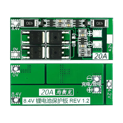2S 7.4V/8.4V Li-ion Battery Protection Board – 20A Balanced BMS for 18650 Cells