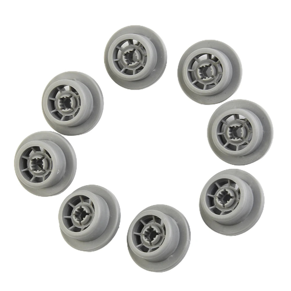Dishwasher Lower Basket Wheels — 8pcs Replacement Rollers for Siemens S5555X0GB/79 S5943X2GB/31 S6409N2GB/17 HF87950GB/03 KG57U95/13