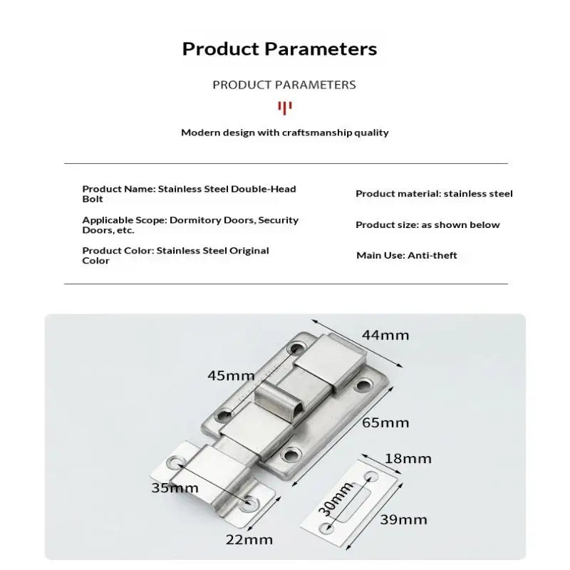 New Self-Elastic Latch Security Bolt Latch Anti-theft Spring Latches Stainless Steel Cabinet Hinges Furniture Supplies Hardware