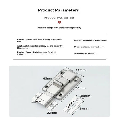 New Self-Elastic Latch Security Bolt Latch Anti-theft Spring Latches Stainless Steel Cabinet Hinges Furniture Supplies Hardware
