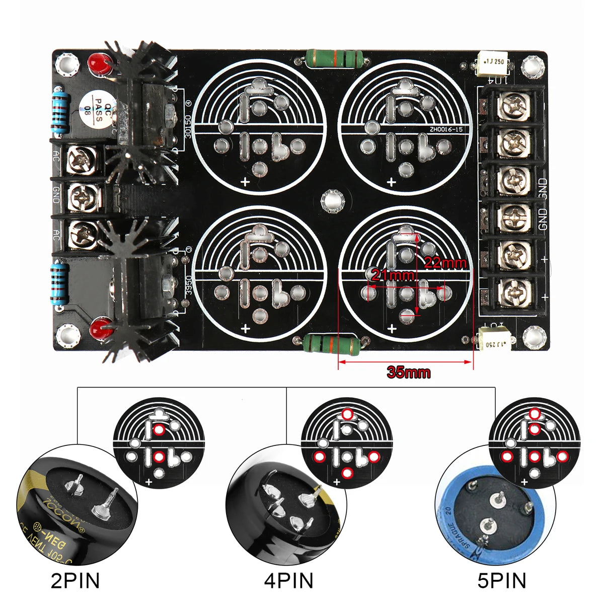 Schottky Rectifier Power Supply Board Single Bridge 50A 600V for DIY Speaker Amplifier