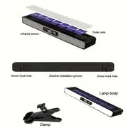 Clip on Solar Motion Lights Outdoor 3 Modes Fence Lights Solar Powered Waterproof Portable Security Light for Yard Camping Garag