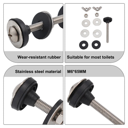 Bathroom Screws Bolts Stainless Steel Toilet Tank Bolt Reliable Support Split Washer 2pcs Bowl Bolt Kit Easy Installation
