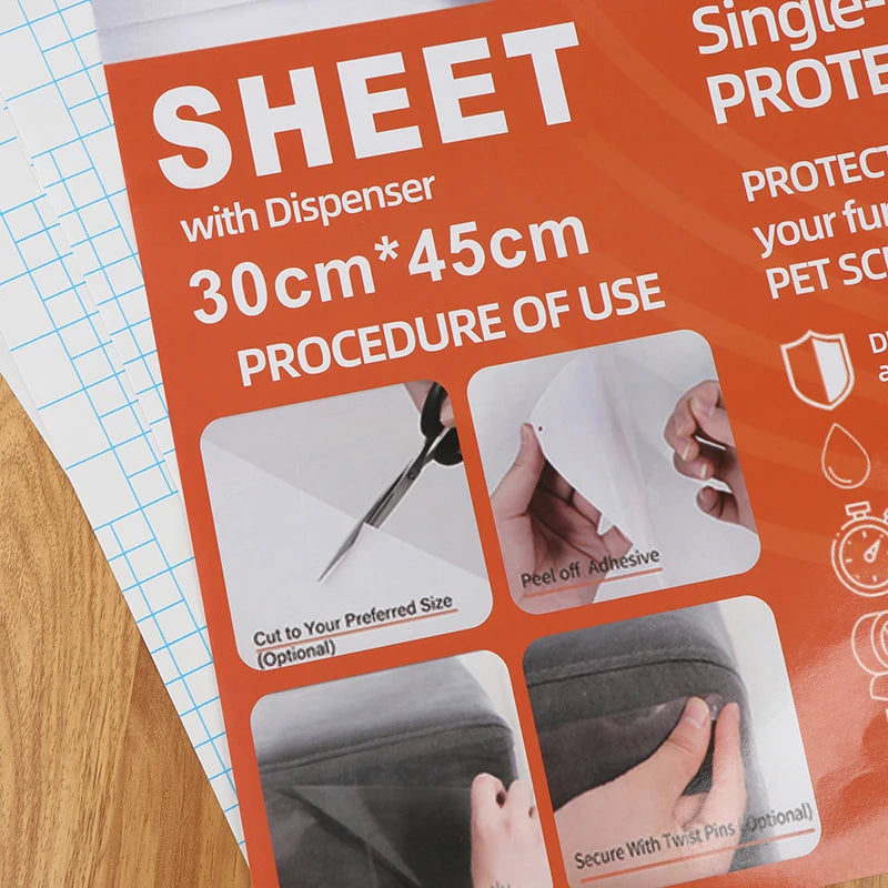 PVC Sofa Clear Waterproof Tape Furniture Guard Transparent Self-Adhesive Cats From Scratching Furniture Protectors Tape