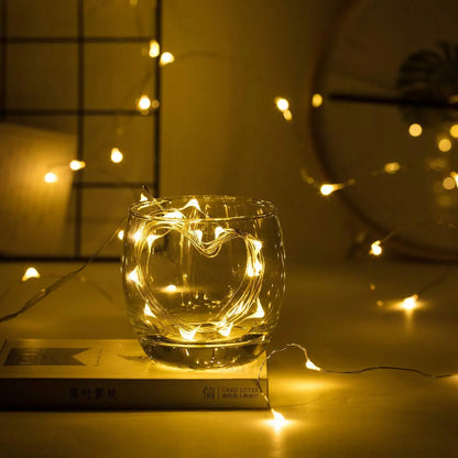 Christmas Party Wedding Decoration Remote Control Waterproof Battery Operated Fairy Lights 5/10/20/30 Meter Copper Wire String