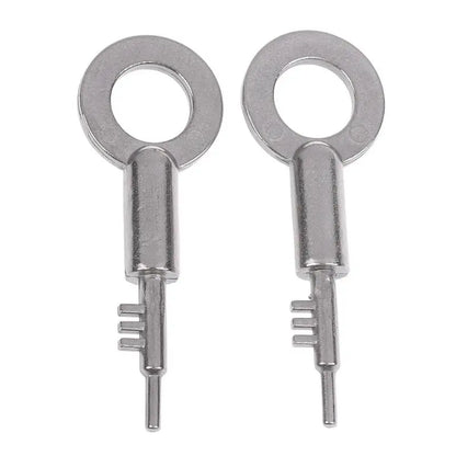 New Stainless Steel 3-Tooth Lock Key Blank Universal - Bathroom Door Keys Home Security Replacement Keys