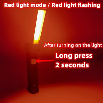 High Power LED Work Light 5 Lighting Mode Rechargeable Flashlight Inspection Lamp with Magnetic Power Bank 18650 Battery Torch