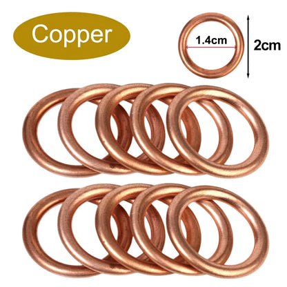 200/10pcs Car Oil Pan Drain Gasket Drainage Bolt Pad Aluminum/ Copper Oil Drain Plug Gasket Cars Accessories for Volkswagen Audi