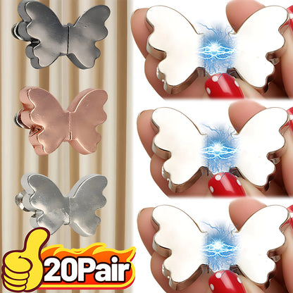 Butterfly Magnetic Curtain Clips — Nail-Free Detachable Window Curtain Buckles