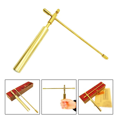 1pcs Pure Copper Probe Treasure Hunting Divination Tool Copper Rod Water Rods Handle Height 17 Cm Hand Length 21cm